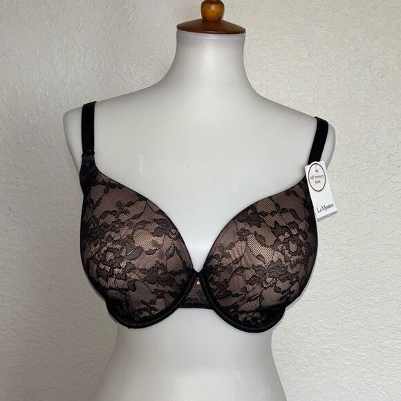 NWT Le Mystere Lace Perfection t shirt bra black 34G - Picture 2 of 6
